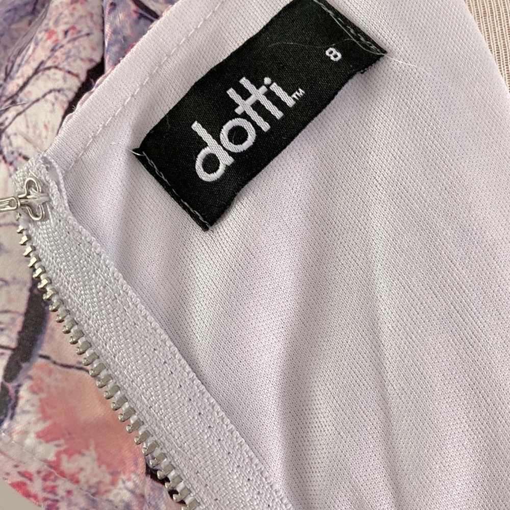 Cute DOTTI retro vintage style silky stretch Shift Dress with cap sleeves SIZE 8 - Picture 7 of 7